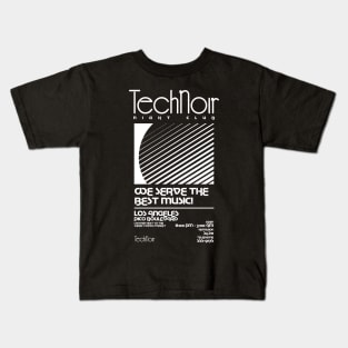 Retro 80s Technoir Nightclub Poster from the Terminator Movie Kids T-Shirt